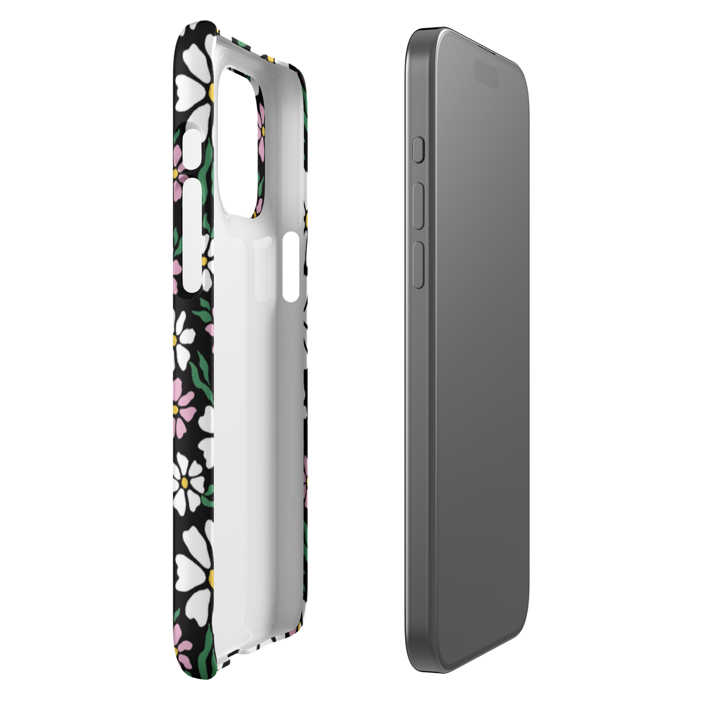 Floral SnapCase for iPhone | Black & Pink