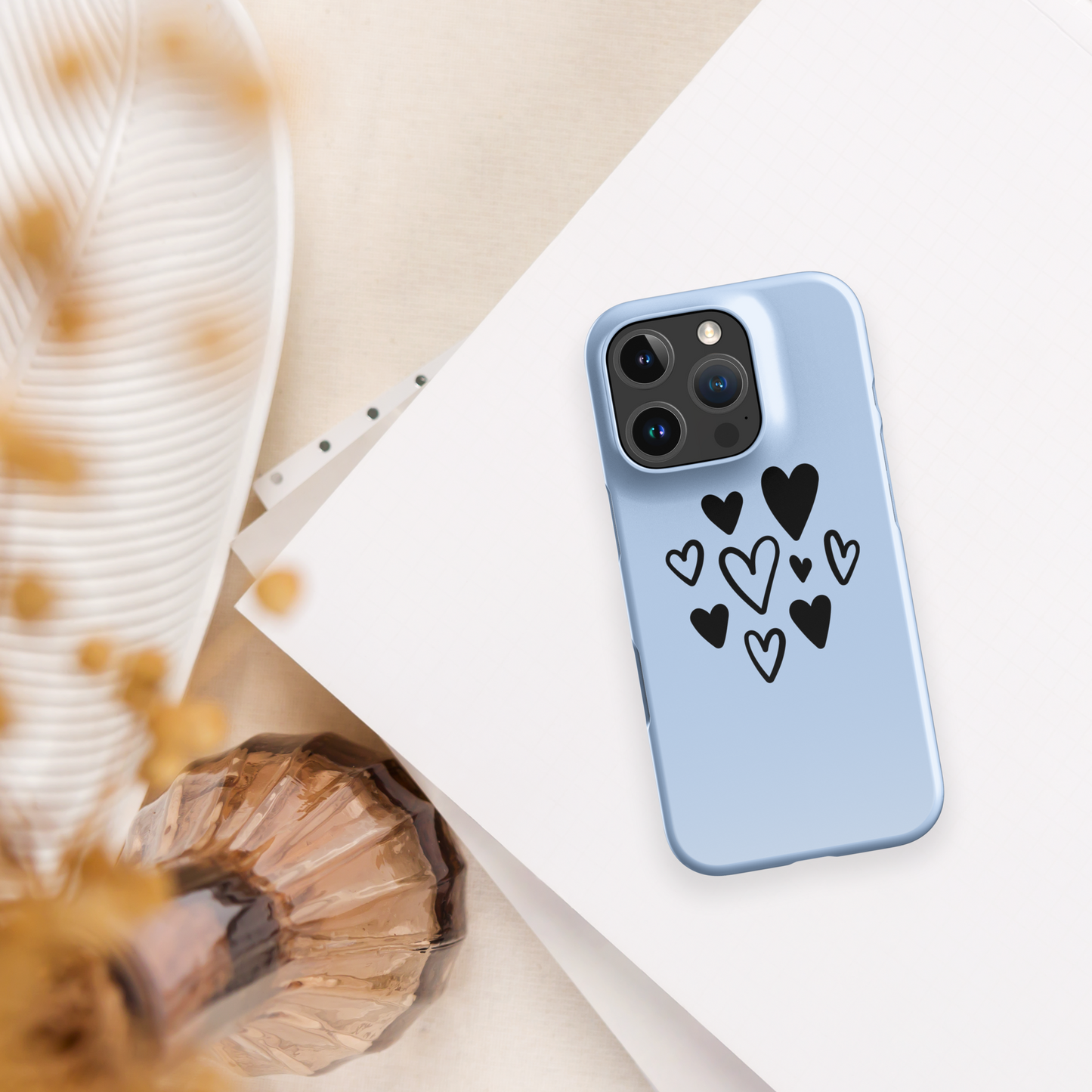 Pastel heart drawing SnapCase for iPhone | Sky blue