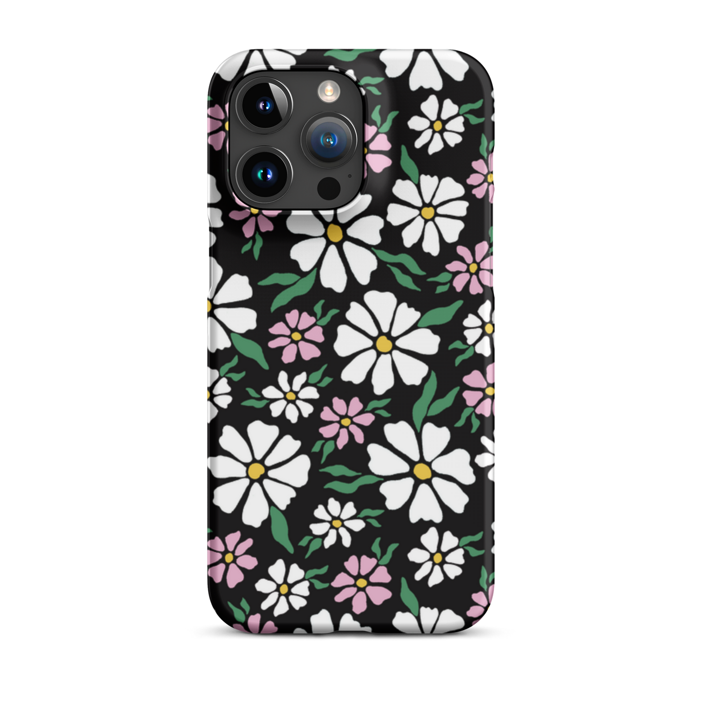 Floral SnapCase for iPhone | Black & Pink