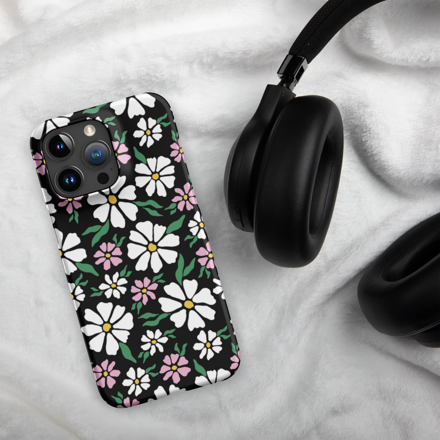 Floral SnapCase for iPhone | Black & Pink