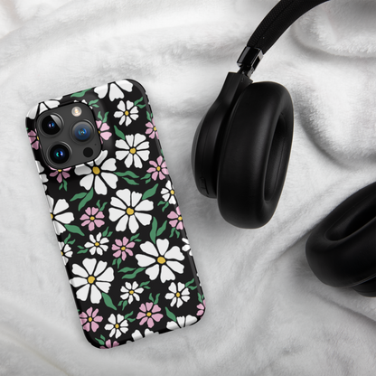 Floral SnapCase for iPhone | Black & Pink