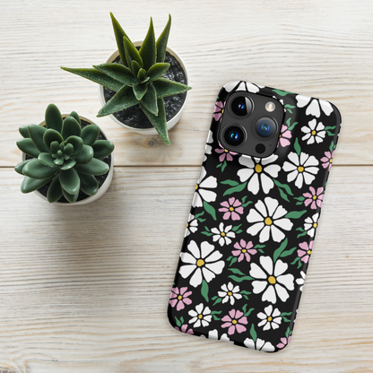 Floral SnapCase for iPhone | Black & Pink
