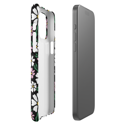 Floral SnapCase for iPhone | Black & Pink