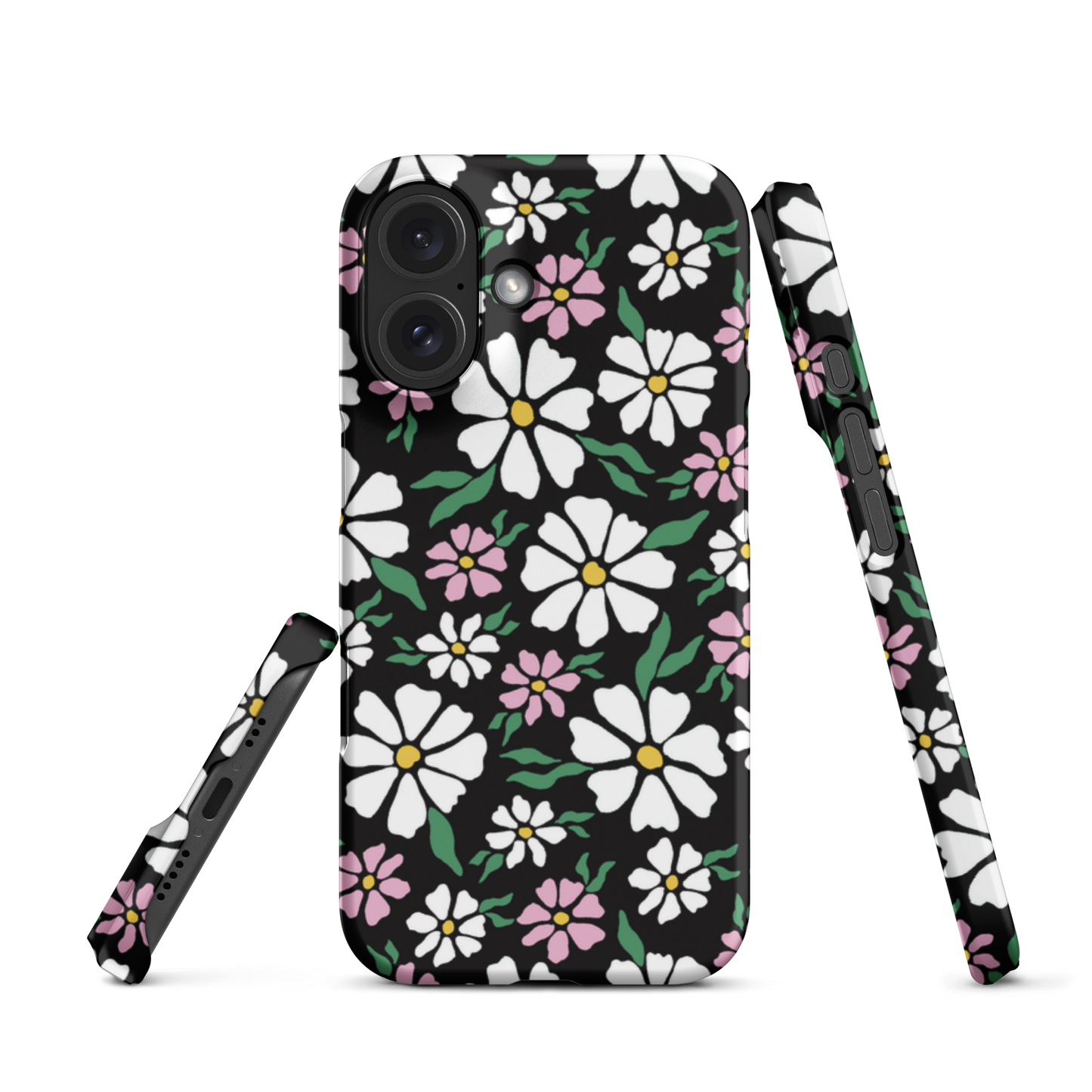 Floral SnapCase for iPhone | Black & Pink