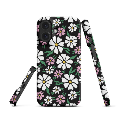 Floral SnapCase for iPhone | Black & Pink