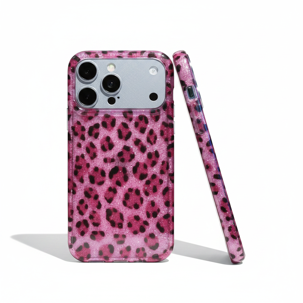 Two PinkSnap Leopard cases different poses